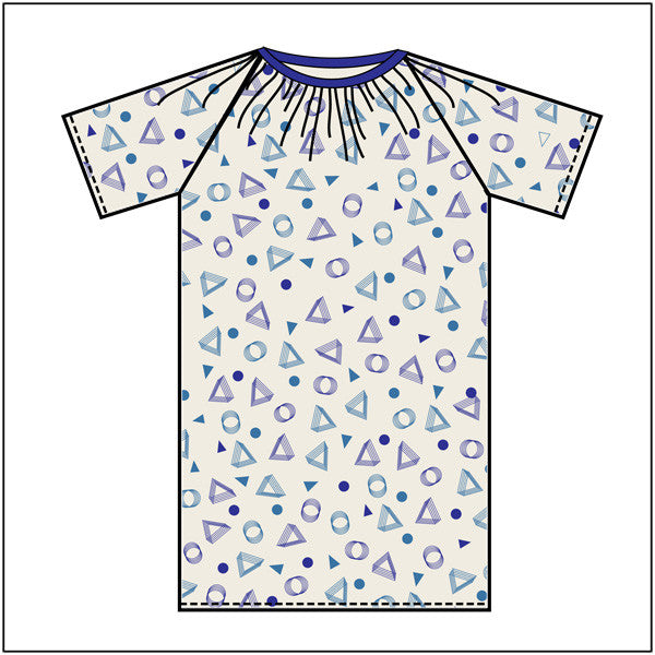 Royal/Teal Geo Print 10XL IV Gown - BH Medwear - 1
