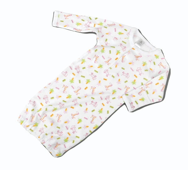 Slipover Infant Gown with Mitten Cuffs 0 - 6 Months (1 Dozen) - BH Medwear - 4