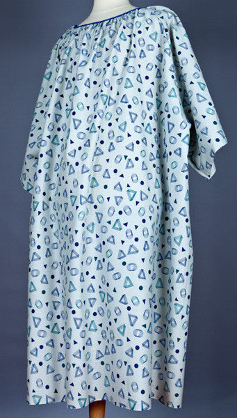 Royal/Teal GeoPrint 5XL Patient Gown - BH Medwear - 2