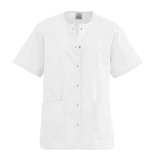 AngelStat Ladies Jewel Neck Snap Front Scrub Tops - BH Medwear - 9
