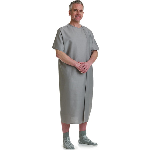 Grey 3-Armhole Examination Gowns (1 Dozen) - BH Medwear