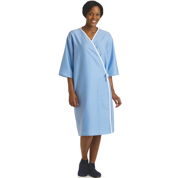 Plus Size Mammography Patient Gowns: Front Open Cloth Exam Gowns