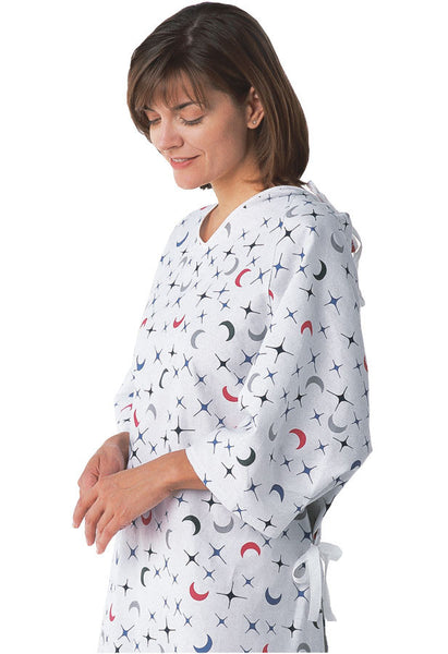 Deluxe Cut Lunar Print Hospital Gown - BH Medwear