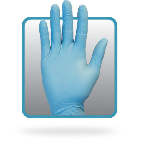 5.9  Mil, Blue Nitrile, Powdered, Non-medical Disposable Gloves (Case of 1,000) - BH Medwear - 1