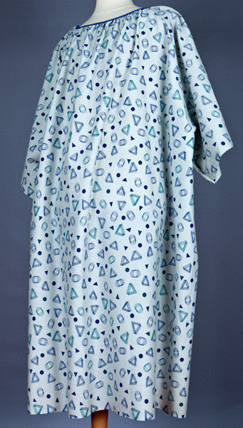 Royal/Teal GeoPrint 5XL Patient IV Hospital Gown - BH Medwear - 2