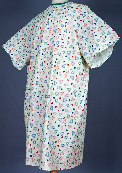 Geo-print 3X Tieside Patient Gown - BH Medwear - 2